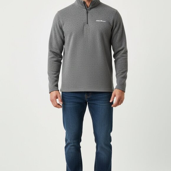 Eddie Bauer Other - Eddie Bauer Men's Gray  Half Zip Fleece L 70% Polyester 30% Recycled Polyester